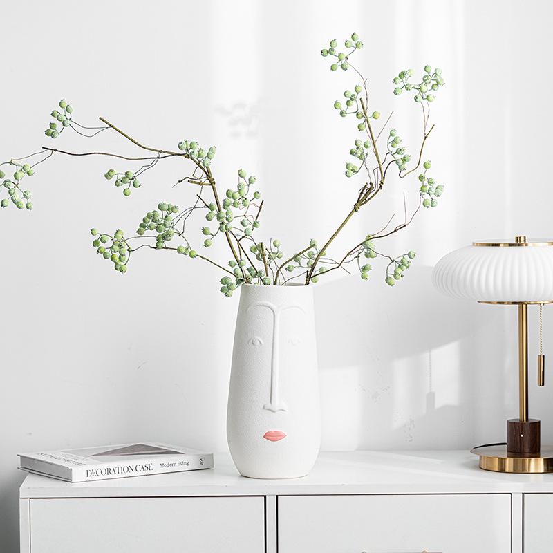 Large Caliber Simple Ceramic Vase – Creative Human Face Design