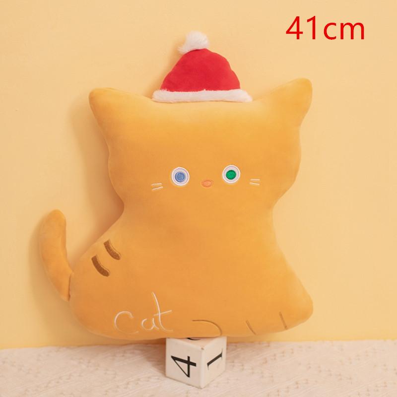 1pc Christmas Decor Stuffed Plush Toys Lovely Snowman Cat Christmas Tree Plushie Pillow Kids Nice Gifts