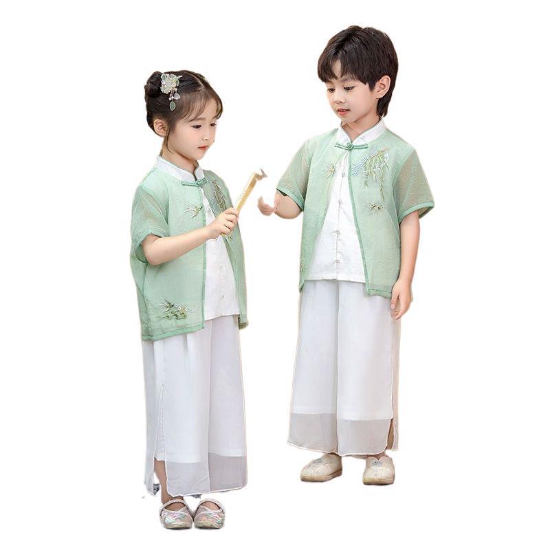 Traditional Chinese Hanfu for Kids: Tang Dynasty-Inspired Outfits for Boys and Girls, Perfect for Performances and Sibling Matching.