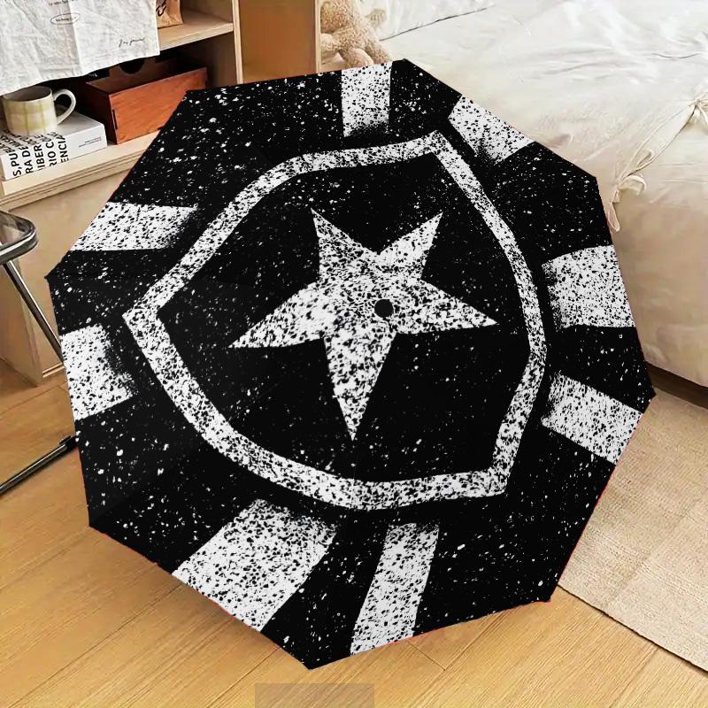 1PC Botafogo de Futebol e Regatas Printed Umbrella Folding umbrella, automatic umbrella 8-Frame for Travel, camping Fan gifts Christmas Gifts