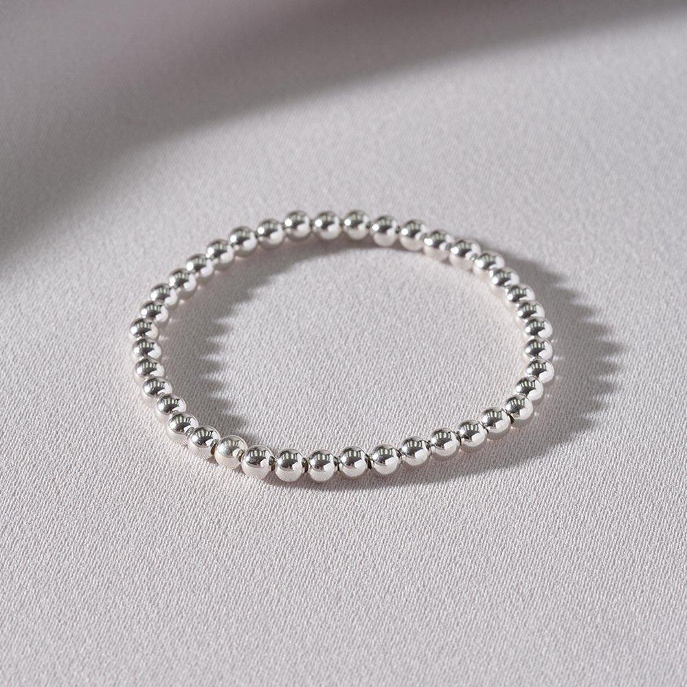 Mimi.J Jewelry 925 Silver Plump Ball String Bracelet