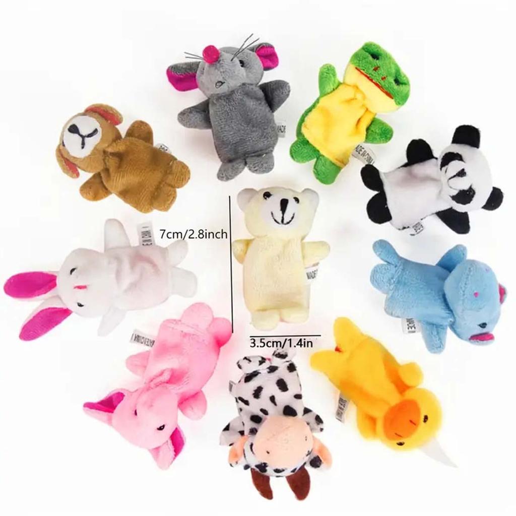 10/20pcs Cartoon Animal Velvet Finger Puppet Finger Toy Finger Doll Baby Cloth Educational Hand Baby Toy