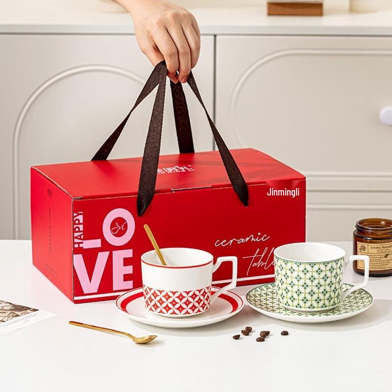 

JIN MING LI Ceramic Coffee Cup and Saucer Set