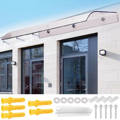 Toldo para Puerta Principal Toldo Curvo para Exteriores Cubierta de Policarbonato Esmerilado Resistente a la Lluvia y la Nieve Toldo de Jardín UV para Puertas Ventana