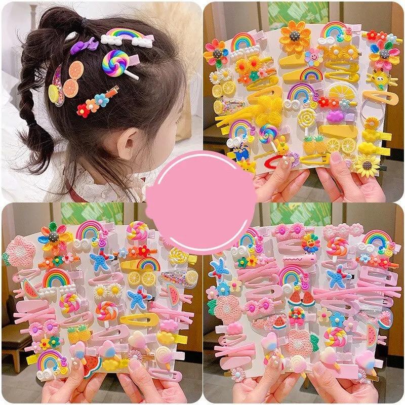 14-delars hårnålsset Baby Princess Godisfärg Håraccessoarer Söt blomma Djurhårnål Femuddig stjärna Kärlekshårnålsset