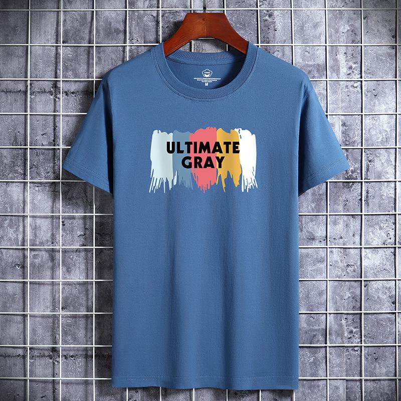 QICED Summer Short-sleeved T-shirt Men's O-neck Trend Bottom Shirt