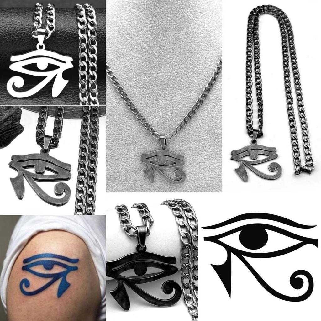 Oko Horusa Starożytny Egipt Symbol Egipski Faraon Ochrona Amulet Talizman Wisiorek Naszyjnik Mężczyźni Kobiety Łańcuszki ze Stali Nierdzewnej Biżuteria Prezenty