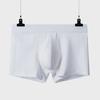 "Men’s Pure Cotton White Boxer Briefs - Antibacterial, Lightweight Youth Shorts for Autumn/Winter"