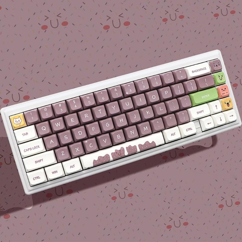 Cute Cartoon Keycaps 9.5mm XDA Height 7U Space  Keycap Set PBT 5-sided Thermal Sublimation Fits Mechanical Keyboard
