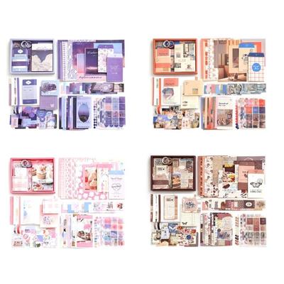 Scrapbooking Collage Junk Journal Decoration Gift Box Tape Sticker Journaling Kits Paper Frame Scrapbooking Supplies