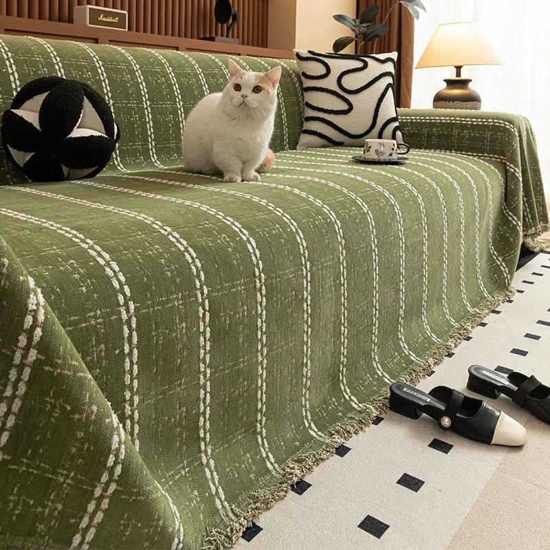Modern Chenille Sofa Cover All Season Universal Anti Cat Scratch Seat Towel Full Coverage Blanket  for Living Room