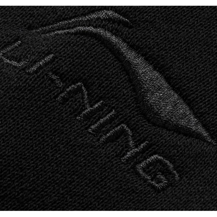 Li Ning Sports Lifestyle Series Color Block Hooded Pullover Sweatshirt Unisex Sweatshirt Black AWDU025-4