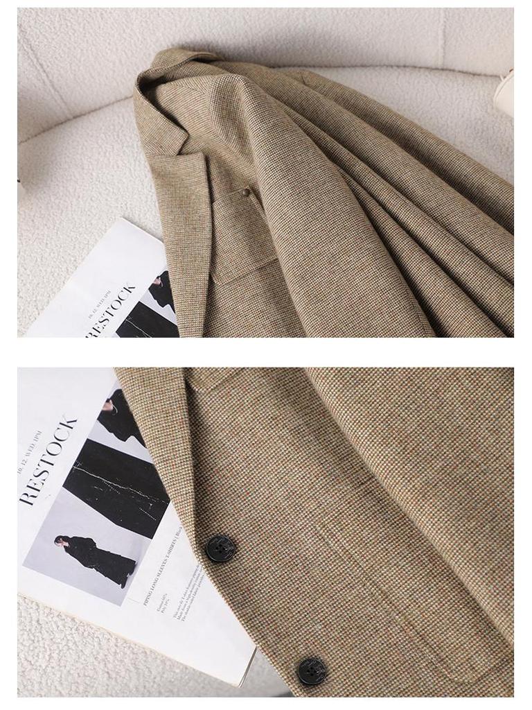 Women's High-End Wool Blend Suit Jacket - Autumn/Winter 2025 Slimming Professional Style