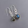 Natural Labradorite Gemstone 925 Sterling Silver Handmade Jewelry Earrings 1.60" EE-12-19