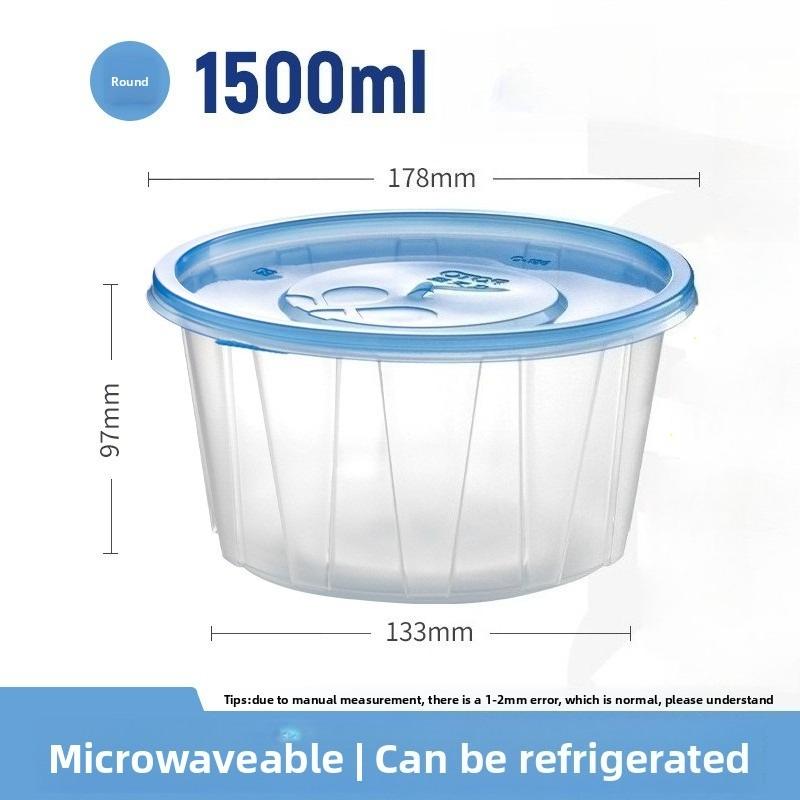 Disposable PP Plastic Round Food Container with Lid Transparent Takeout Bowl