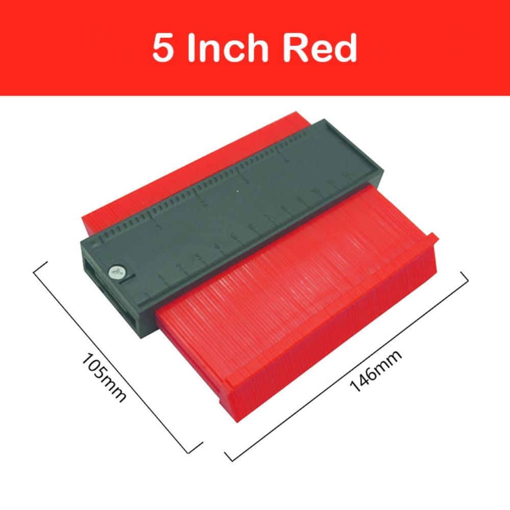 

Red Orange Curved Ruler Plastic Template New Measuring Tool 5 Inch Red