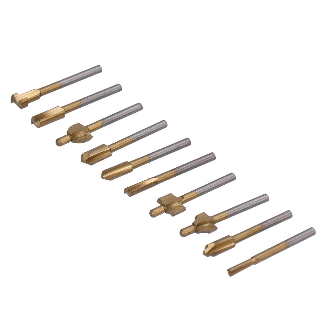 10pcs Carpentry Router Bits Carbide Rotary Burr Set for DIY Woodworking Carving Engraving Drilling