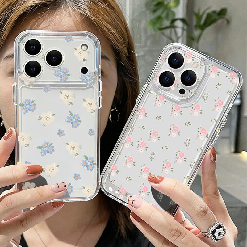 Colorful Flowers Pattern Case For iPhone 17 Pro Max Coque iPhone 16 15 14 13 12 Pro Max 11 Clear TPU Silicone Soft Cover