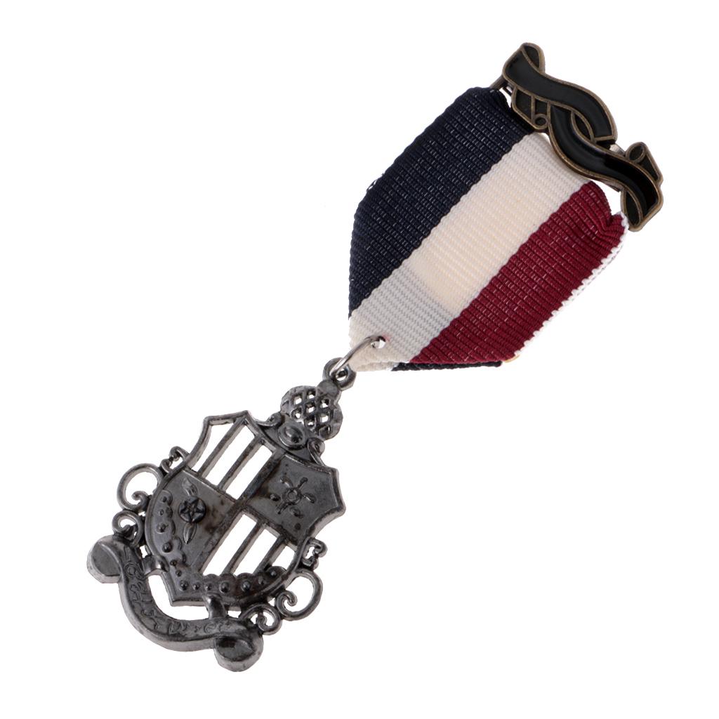 2 stykker unisex vintage marine stil dress medalje brosje jakkeslag Pin punk smykker