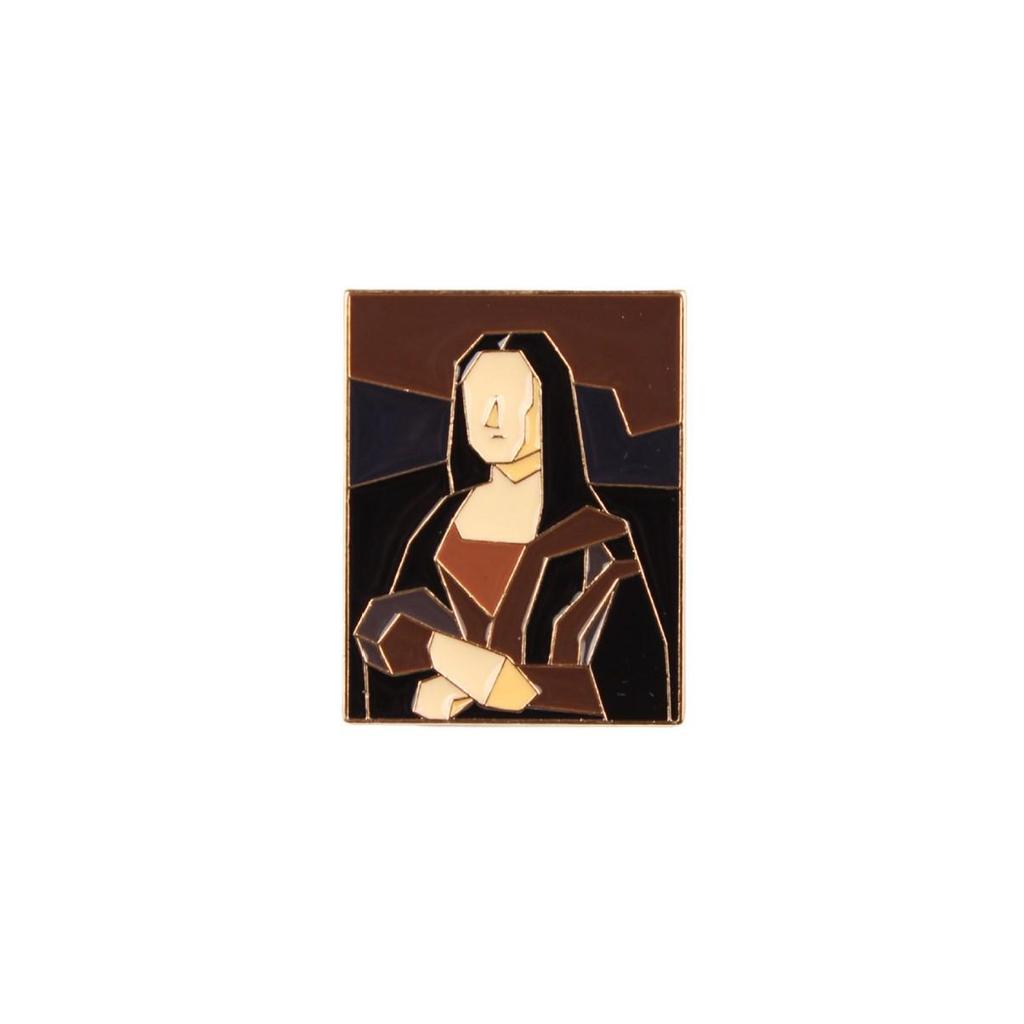 Retro Abstract Art Portrait Metal Badges: Oil Painting Brooches & Book Bag Decor