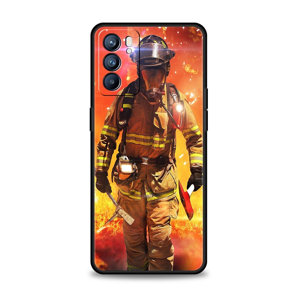 Firefighter Heroes Fireman Phone Case For Oppo A54 Reno7 SE Reno6 Pro Plus 5G Find X5 A53 A52 A9 2020 A95 A16 A76 A74 A15 Cover