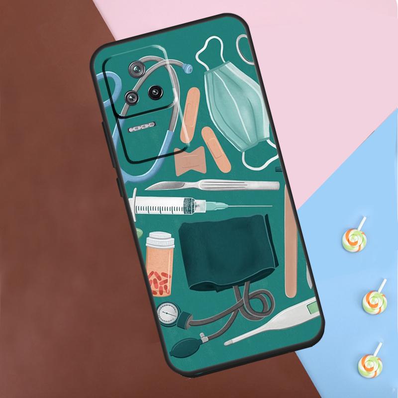 Cartoon Arzt Krankenschwester Hülle Für Xiaomi POCO M6 Pro X3 X5 X6 Pro F3 F5 M5s Mi 14 Pro 13 13T 11T 12T 12 Lite Abdeckung