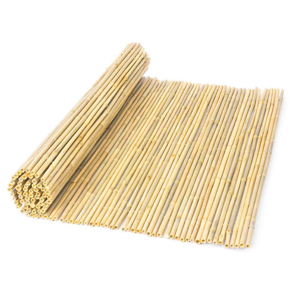 Natural Rolled Bamboo Fence Bamboo Panel 6 Ft H X 8 Ft L X 0.75 In D.
