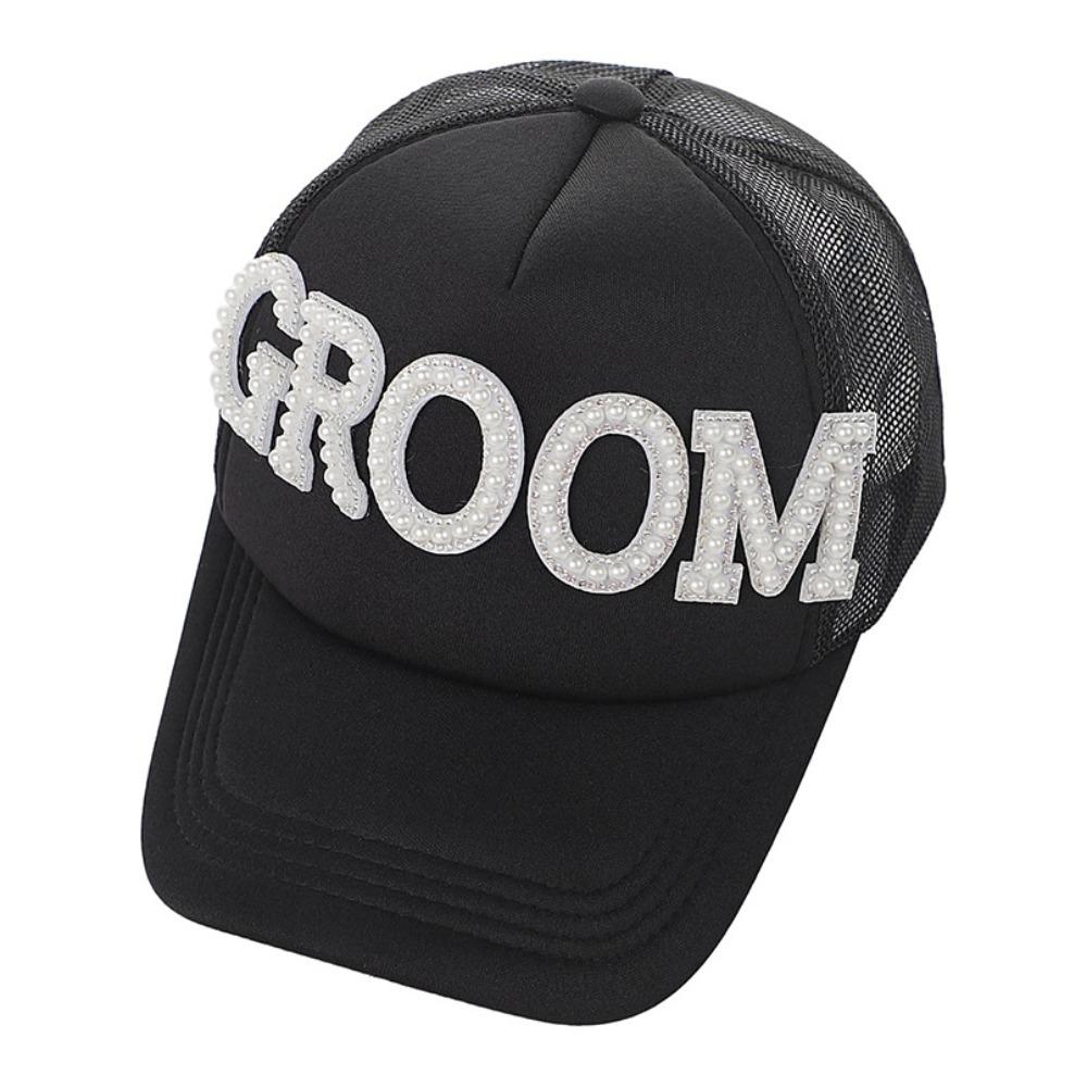 Adjustable Wedding Hat Romantic Groom Hat Creative Bridal Veil Baseball Cap Festival Wedding
