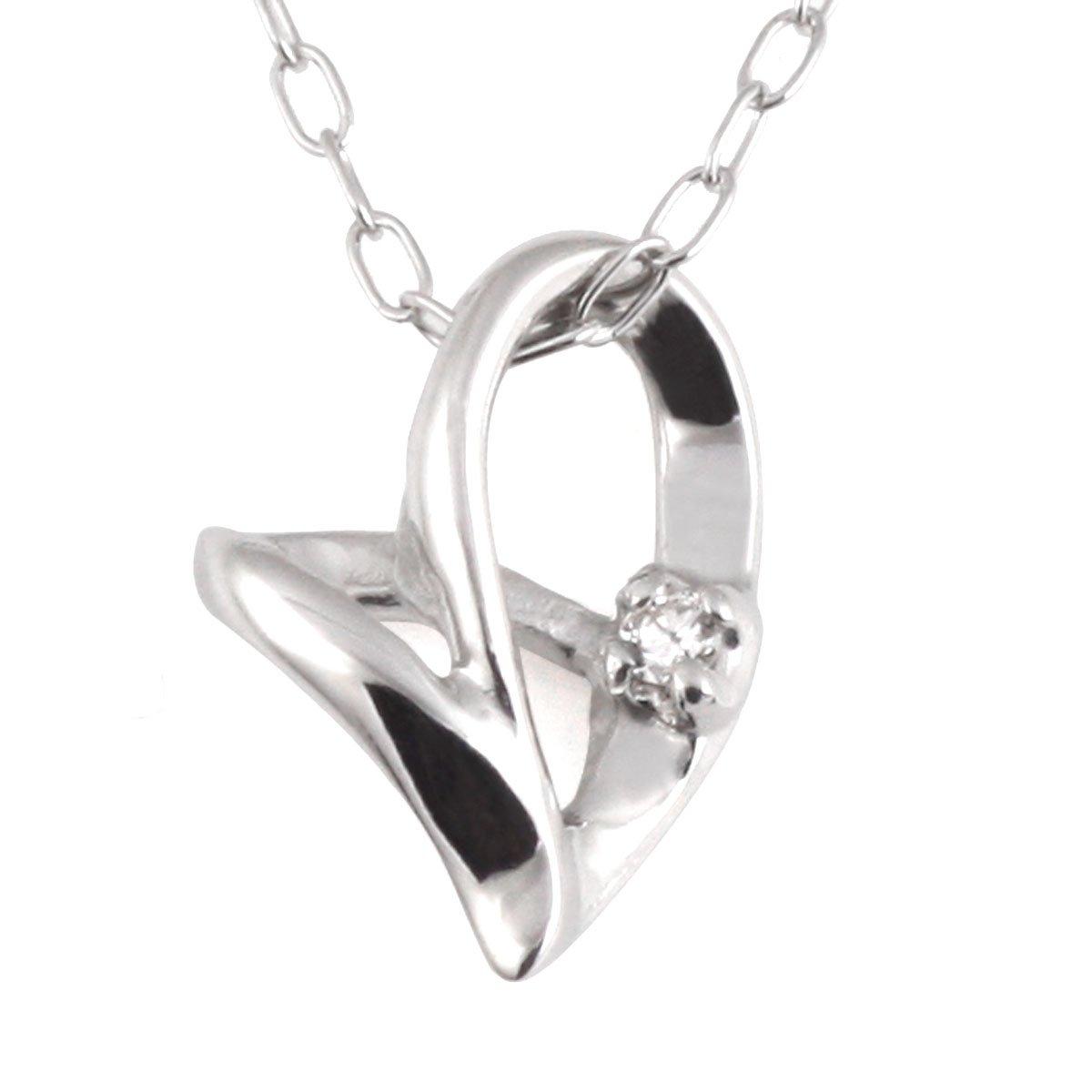 

SUEHIRO Diamond White Gold Open Heart Necklace Women s