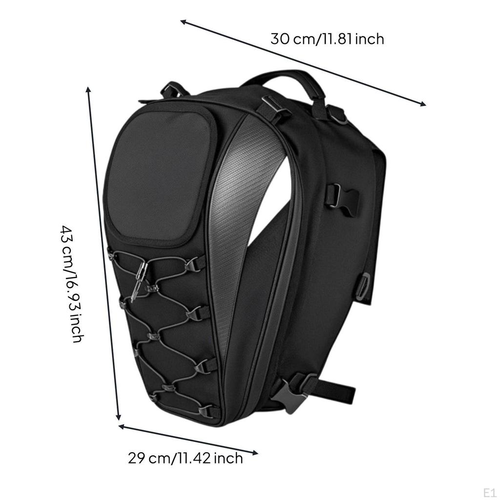 Motorcycle Tail Bag Expandable Rear Seat Aerodynamic for Motorcyclists, Riders, Daily