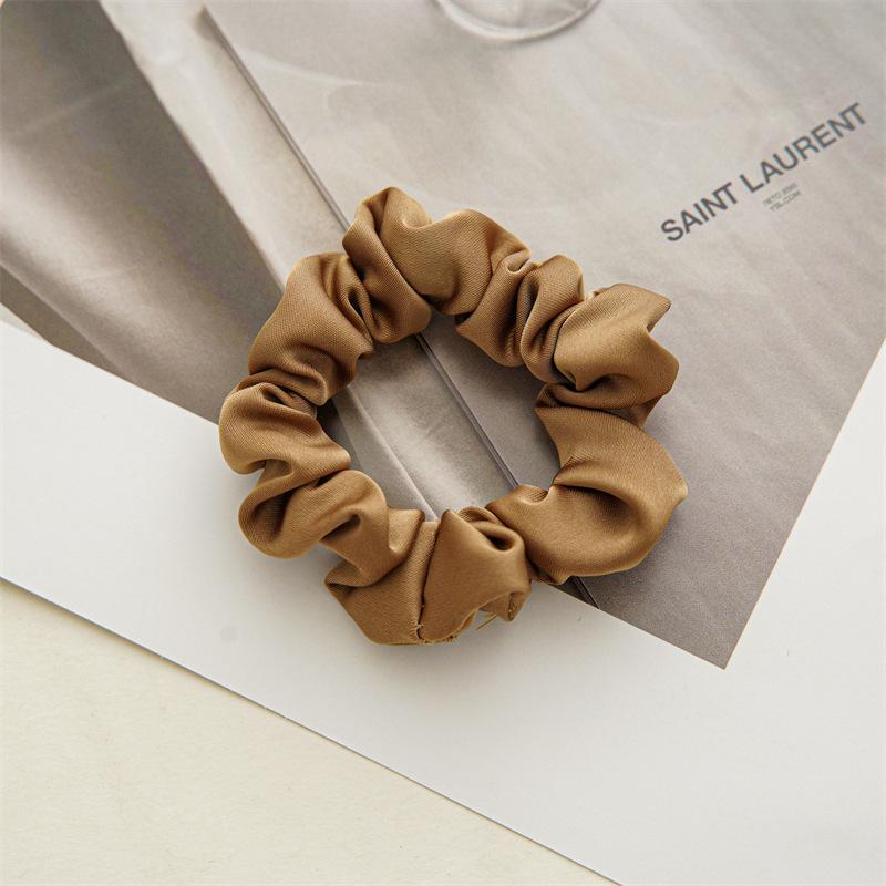 1Pc Small 7cm Hair Ring Silk Satin Hair Scrunchies Simple Versatile Ponytail Holder Sweet Solid Color Headwear Accessories Women
