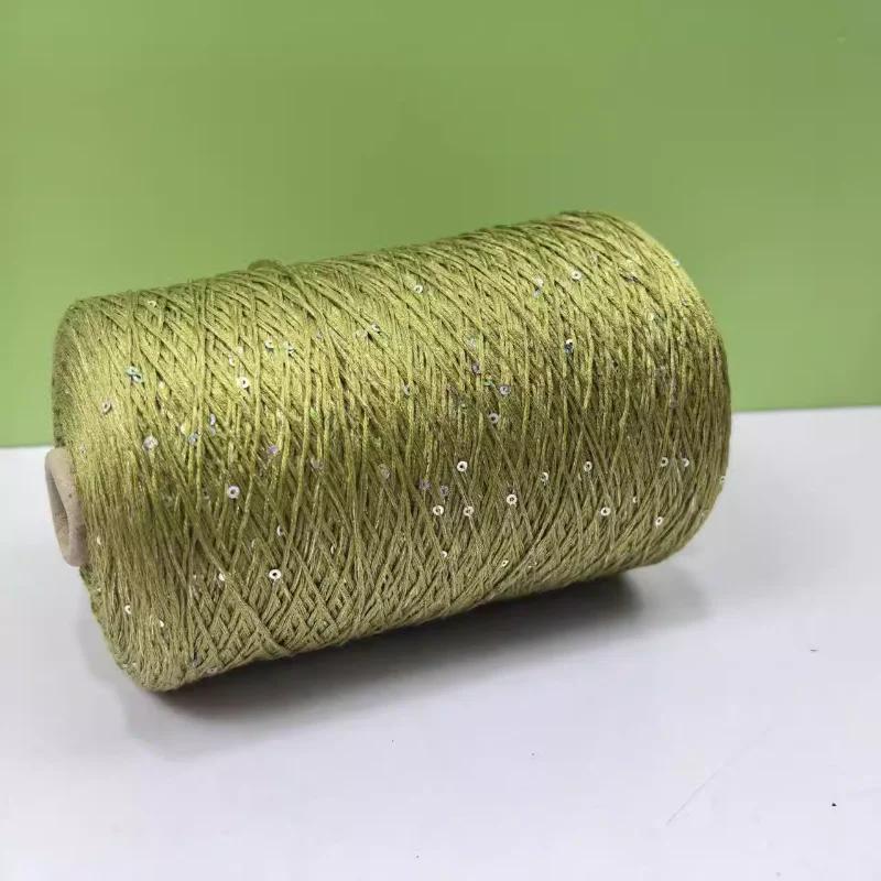 Glitter Mulberry Silk Cotton Thread 500g/Roll Glitter Bead Silk Lace Thread Soft Silky Spring/summer DIY Hand-woven Thread