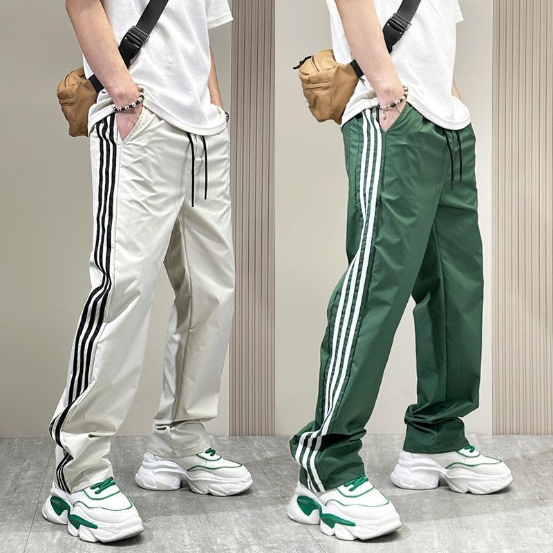 Sommer neue gestreifte schnelltrocknende lässige Hose Herren trendige Marke lockere lässige gerade Sporthose