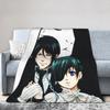 Sebastian Michaelis Ciel Flannel Blankets Blackbutlers Funny Throw Blankets for Home Hotel Sofa 150*125cm Bedspreads