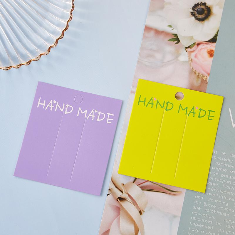 50Pcs Colorful Cardboard Jewelry Packaging Bag Card Paper Hair Clip Jewelry Display Card Diy Hair Accessories Packaging Card