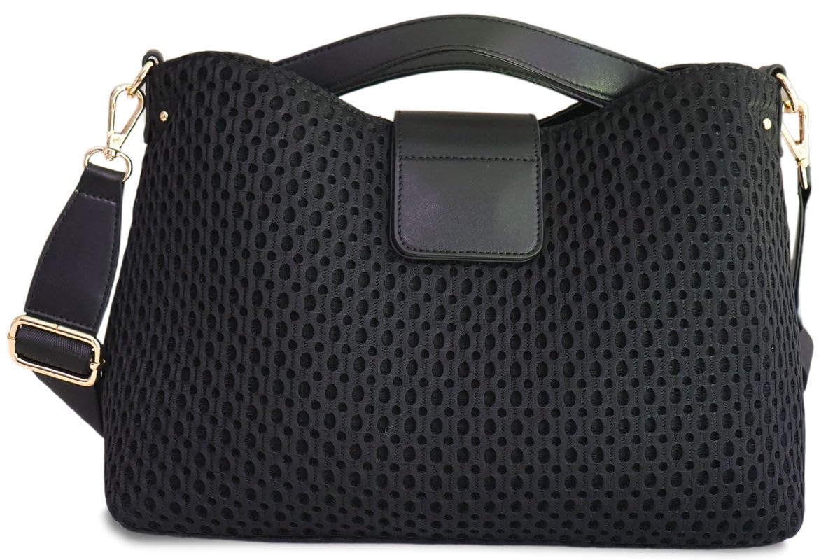 Легкая сумка-тоут Grande Grace для женщин, сетчатая, Серебристо-черная