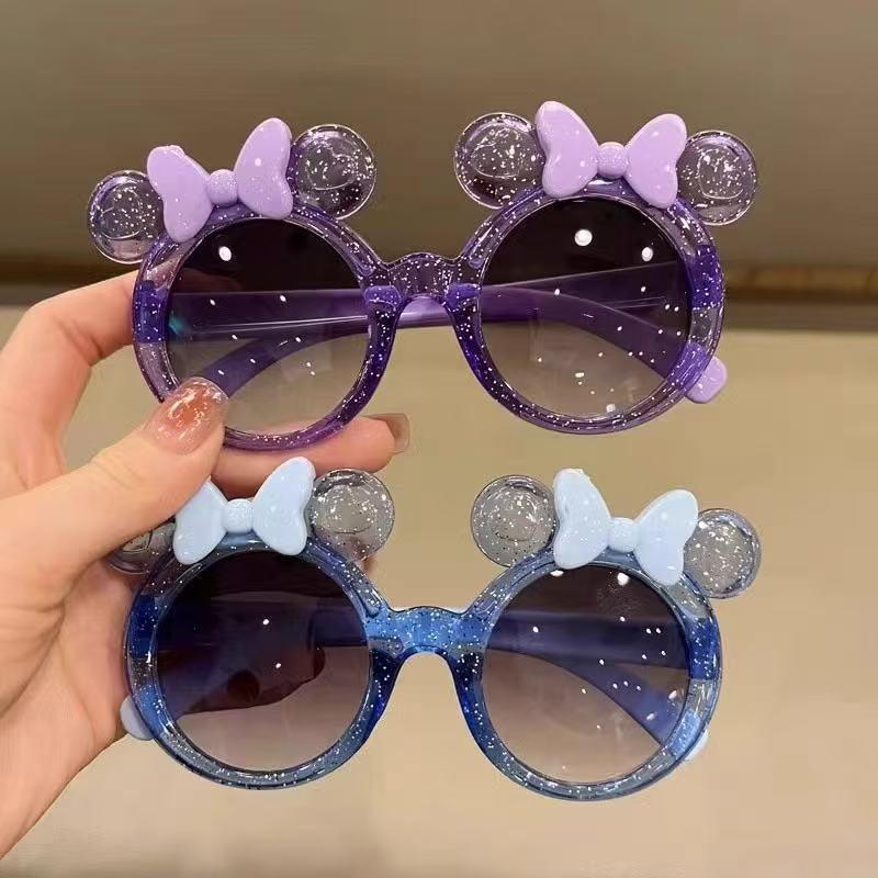 Crystal Bow Cartoon Kids' Sunglasses - Versatile, Trendy, and Cute Children's Fashion.