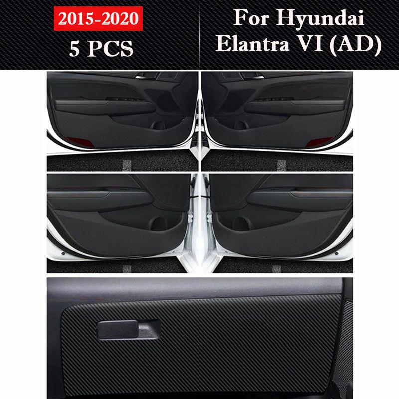 Car Door Anti-kick Pad Leather Interior Protection Anti-dirty Sticker Auto Decor Mat For Hyundai Elantra VI (AD) 2015 - 2020