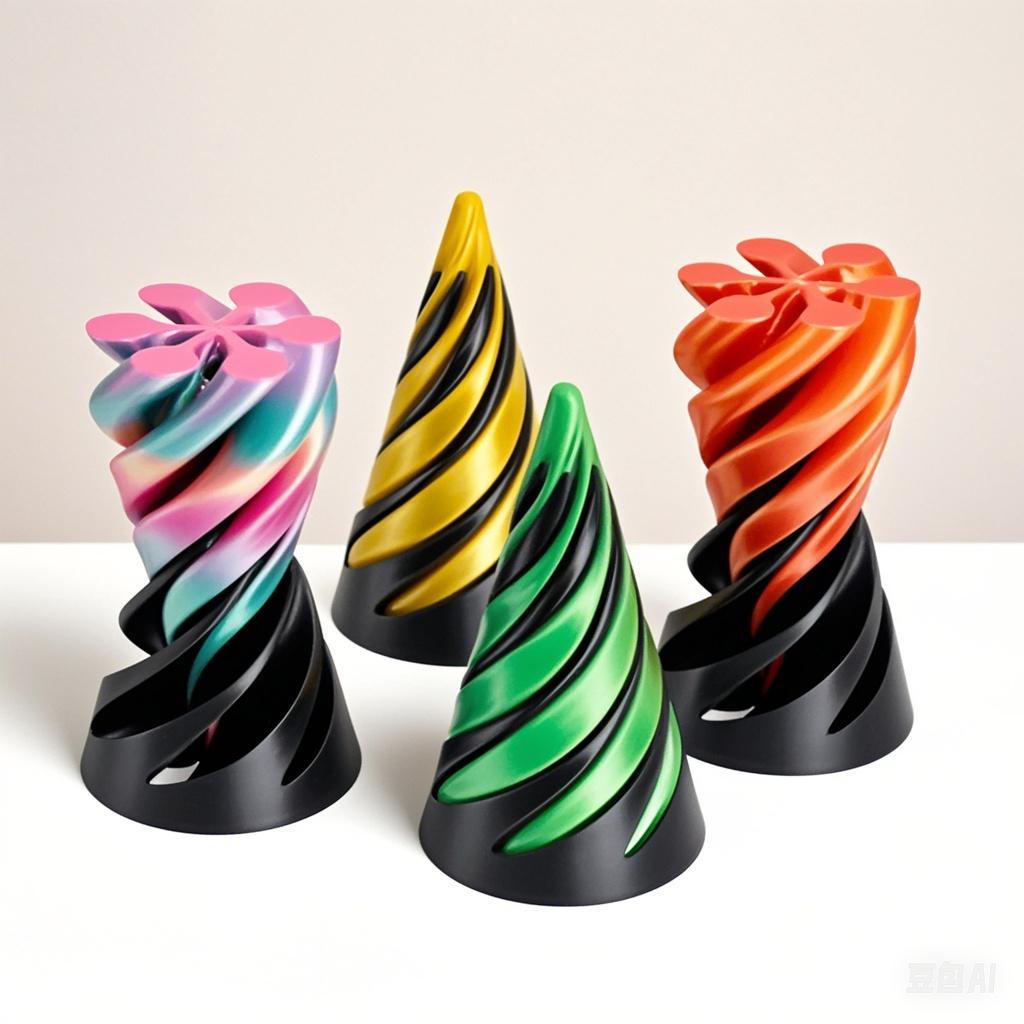 3D Printed Spiral Fidget Toys Decompression Spinning Three-Dimensional Structure Fingertip Dual Color Stress Relief Toy Desk Toy