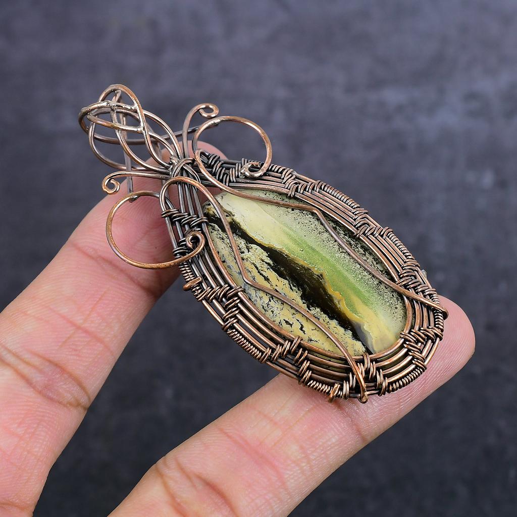 Kammererite Gemstone Handmade Copper Wire Wrap Jewelry Pendant 2.96" b8E06