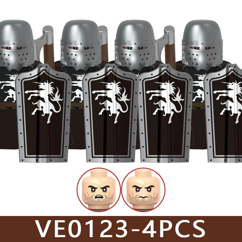 Castello Medievale Cavalieri Soldato Figure Blocchi da Costruzione Fanteria Legione Impero Guerriero Arco Spada Casco Milizia Mattoncini Giocattolo Regali