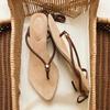Sheepskin Version~ Niche Pointed Toes Two Wear Straps Roman Sandals Women's 2025 Summer New Thick Heel Cool Slippers