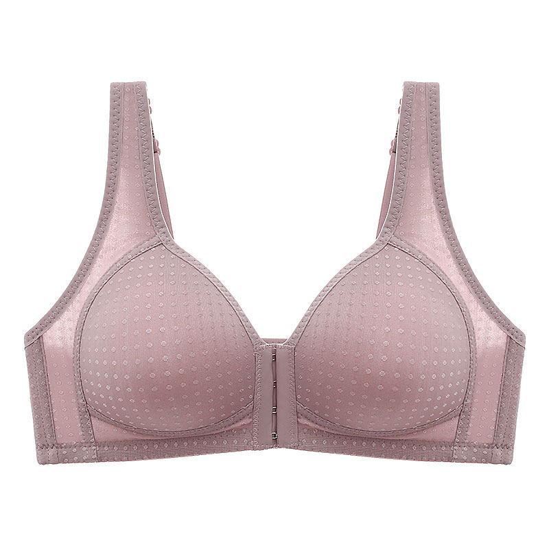 Front Closure No Underwire Anti-Sag Women's Plus Size Thin Bra with Side Support