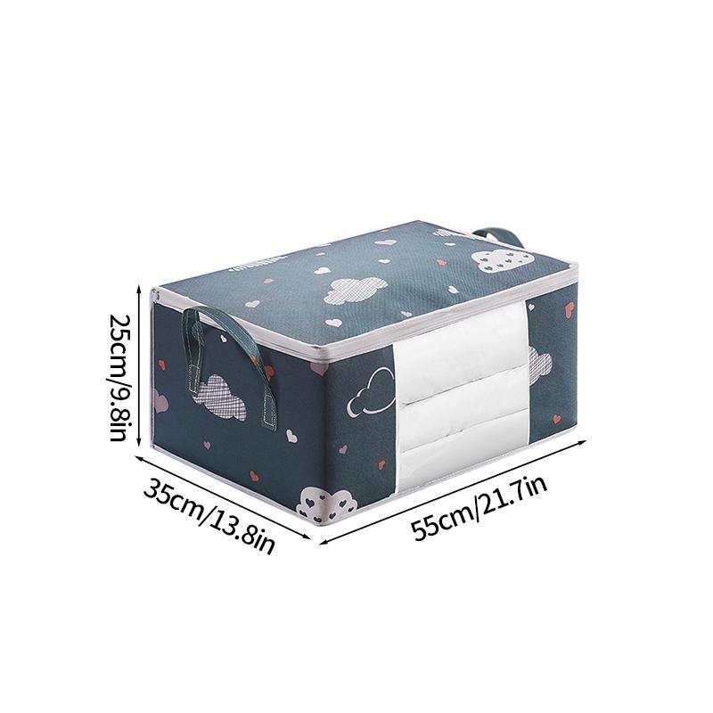 Geantă mare de depozitare haine din material netesut, pliabilă, pentru dulap, pătură, quilt, haine, protecție împotriva prafului, organizare, economisire spațiu, cutie de depozitare