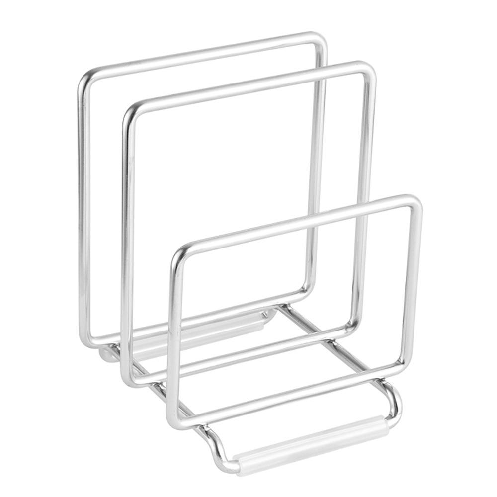 Stable Stainless Steel Cutting Board Holder Rustproof Space Saving Pot Lid Stand Draining Water Anti-slip Kitchen Storage Rack
