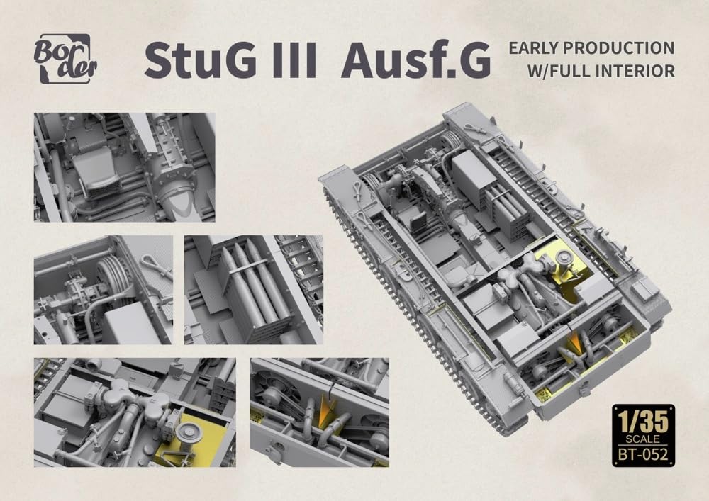 Border Model 1/35 German Sturmgeschütz III Ausf. G Early Model with Full Interior Plastic Model Kit BT052 (Tank)