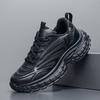 Men Pure Black Chunky Sneakers Casual Sports Shoes Thick Soles Platform Fashion Trend Shoes