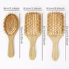 3pcs bamboo air cushion comb set, with bamboo bristles, natural bamboo anti-static hair massage brush,Special for real hair wigs
