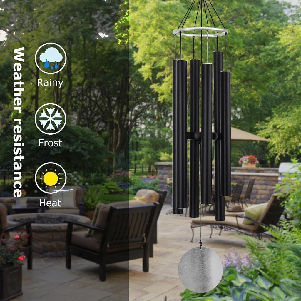 32in Musical Wind Chime Memorial Gift for Pet Loss, Outdoor Courtyard Metal Hanging Ornament