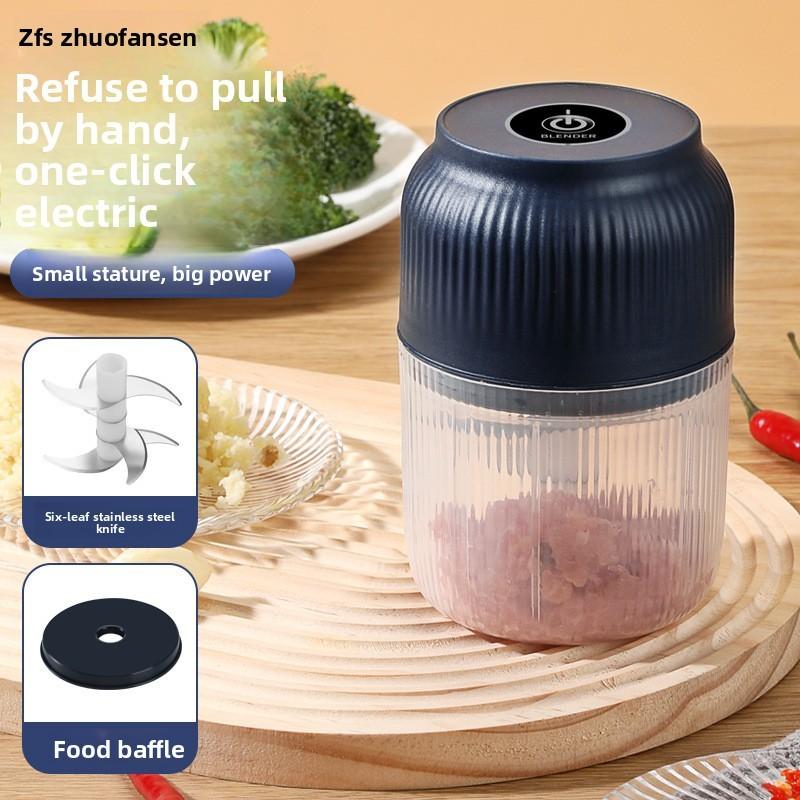 Electric Garlic Crusher Grinder With Rechargeable Battery And 6blade Cyclone Cup For Home Kitchen